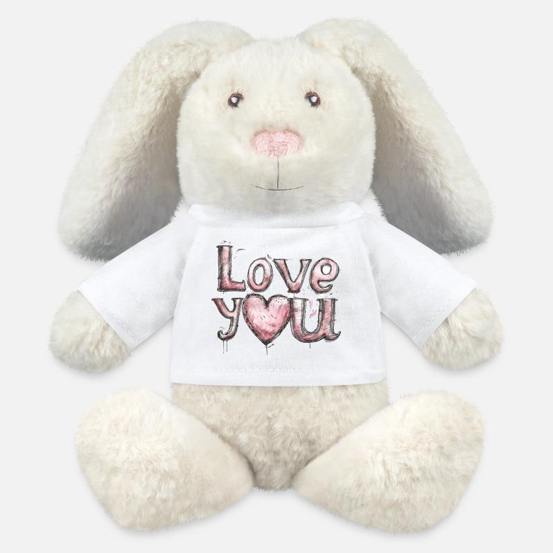 Liebe dich - MiniFeet® RecycelHase® Creme - Weiß
