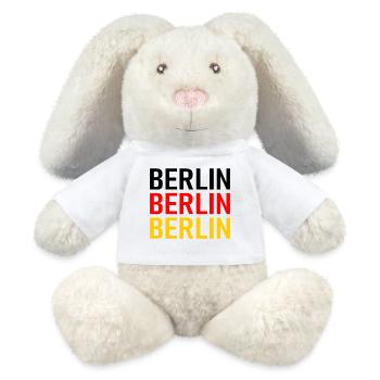 Berlin Deutschland Germany Nationalfarben - MiniFeet® RecycelHase® Creme - Weiß - Vorne