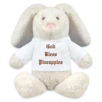 GodBlessPineapples - MiniFeet® RecycelHase® Bunny Cream - white - Front