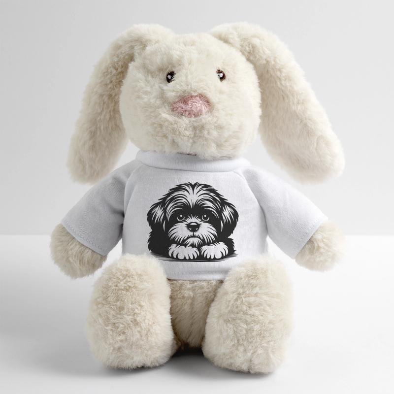 Tête de Shih Tzu avec pattes Lapin en peluche recyclé MiniFeet® Crème