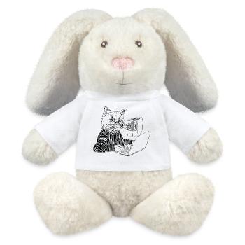 OFFICE KITTY - MiniFeet® RecycelHase® Bunny Cream - white - Front