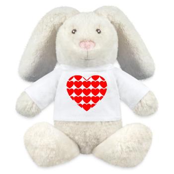 Herz mit Herzen - MiniFeet® RecycelHase® Creme - Weiß - Vorne