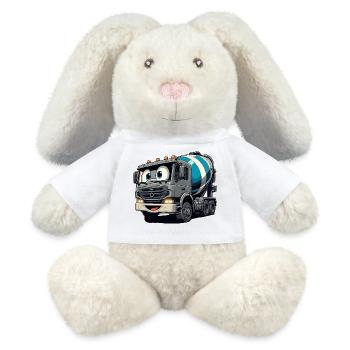Cement Mixer Junior - MiniFeet® RecycelHase® Bunny Cream - white - Front