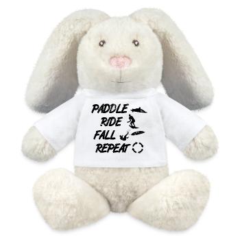 Surf trainer saying - MiniFeet® RecycelHase® Bunny Cream - white - Front