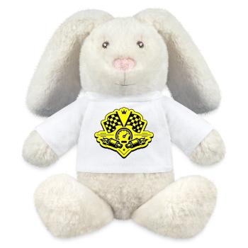 Racing racing flag exhaust speedometer - MiniFeet® RecycelHase® Bunny Cream - white - Front
