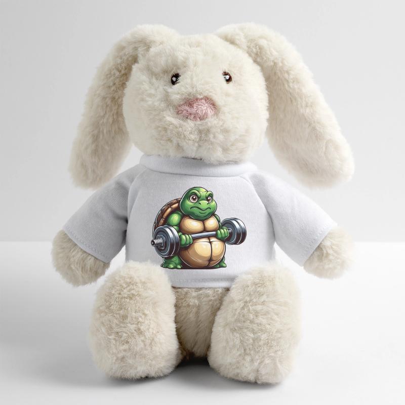 Grim Turtle Dumbbell Training Workout MiniFeet® RecycelHase® Bunny Cream