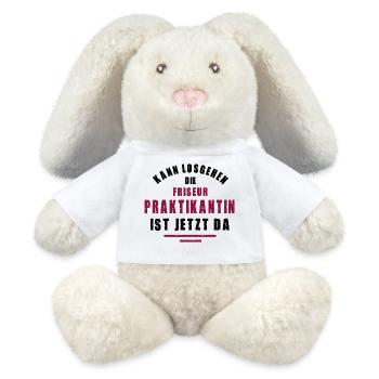 Intern Hairdresser Internship Hair Salon - MiniFeet® RecycelHase® Bunny Cream - white - Front
