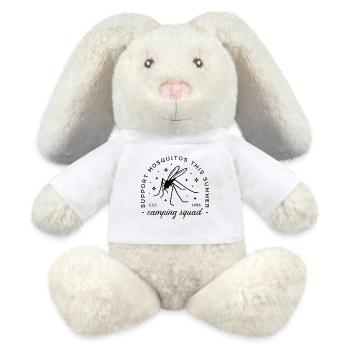Campinggruppe Mücken-lustige Sommercamp-Ausflug - MiniFeet® RecycelHase® Creme - Weiß - Vorne