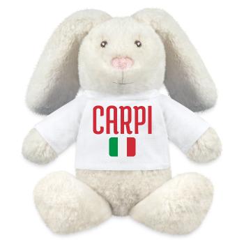 Capri Bold Typer avec drapeau italien - Lapin en peluche recyclé MiniFeet® Crème - blanc - Devant