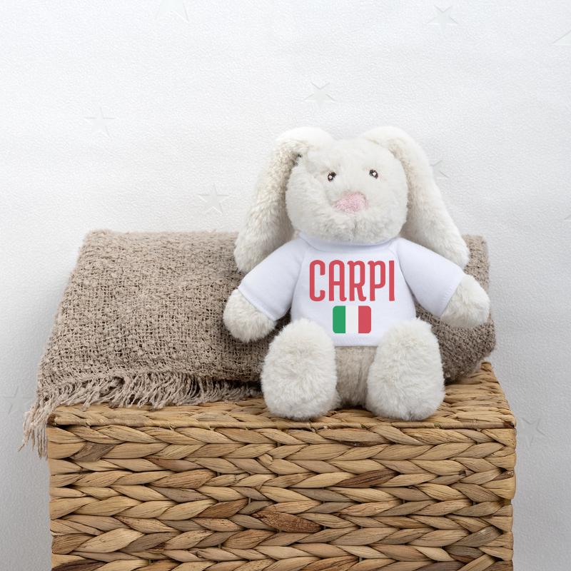 Capri Bold Typer avec drapeau italien Lapin en peluche recyclé MiniFeet® Crème