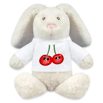 Fruits Cerises Cerises Fruits Fruits - Lapin en peluche recyclé MiniFeet® Crème - blanc - Devant