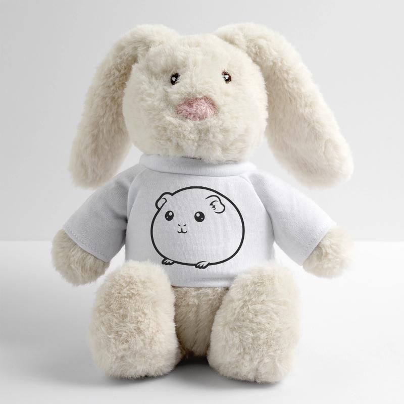 Silhouette de bande dessinée cobaye grasse Lapin en peluche recyclé MiniFeet® Crème