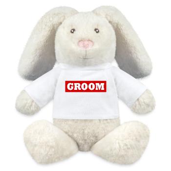 Groom - Lapin en peluche recyclé MiniFeet® Crème - blanc - Devant