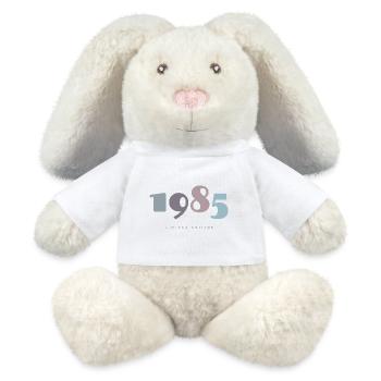 1985 Retro 40th Birthday Gift - Born 1985 - MiniFeet® RecycelHase® Bunny Cream - white - Front