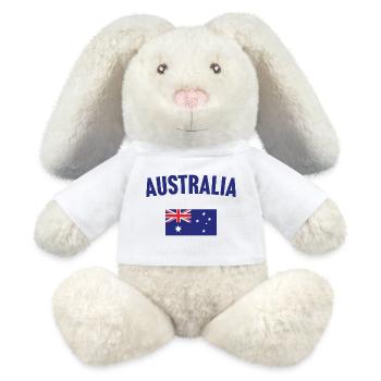 Australia Flag - MiniFeet® RecycelHase® Bunny Cream - white - Front