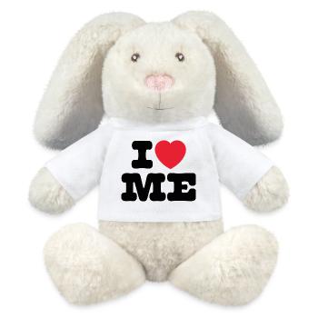 I Love Me – Selbstliebe Design - MiniFeet® RecycelHase® Creme - Weiß - Vorne