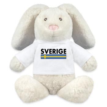 Sverige - Lapin en peluche recyclé MiniFeet® Crème - blanc - Devant