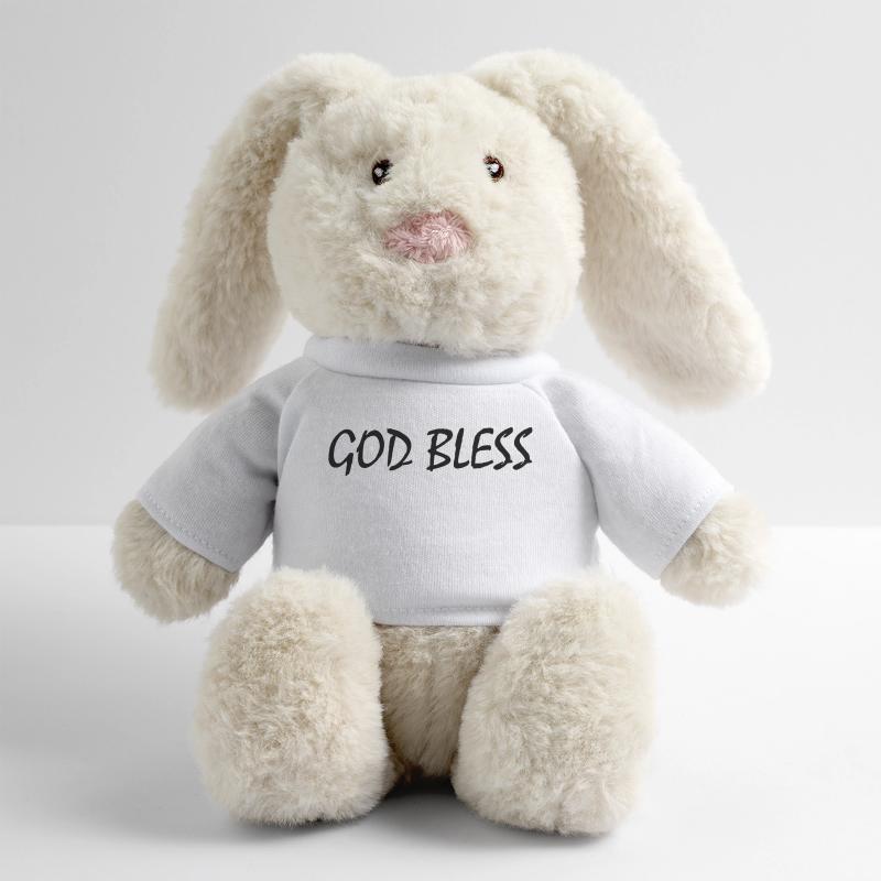 God bless Lapin en peluche recyclé MiniFeet® Crème