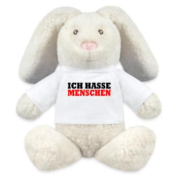 Ich hasse menschen - MiniFeet® RecycelHase® Creme - Weiß - Vorne