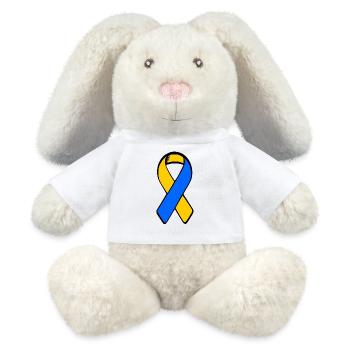 solidarity with ukraine awareness - MiniFeet® RecycelHase® Bunny Cream - white - Front