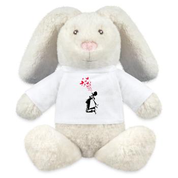 Butterfly Boy Street Art Style - MiniFeet® RecycelHase® Bunny Cream - white - Front