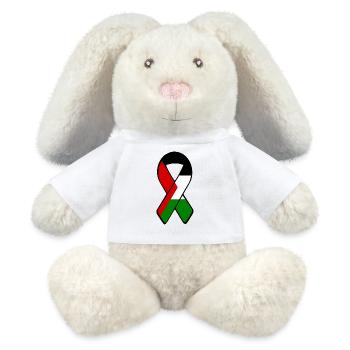 Free palestine Schleife - MiniFeet® RecycelHase® Creme - Weiß - Vorne