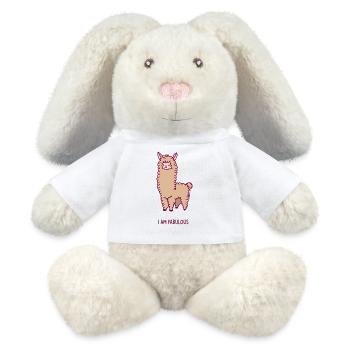 Lama - I'm fabulous - Lapin en peluche recyclé MiniFeet® Crème - blanc - Devant
