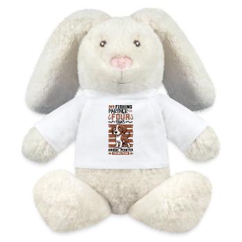 Angeln und Braque de l'Ariège - MiniFeet® RecycelHase® Creme - Weiß - Vorne