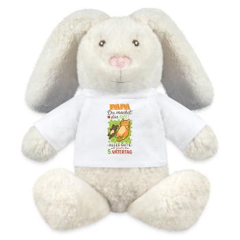 5. Vatertag - Papa Du machst das toll  - MiniFeet® RecycelHase® Creme - Weiß - Vorne
