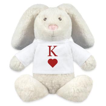 Design partenaire : poitrine « Roi de Cœur » - Lapin en peluche recyclé MiniFeet® Crème - blanc - Devant