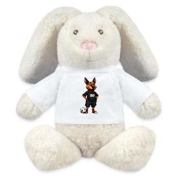 Football canin - Lapin en peluche recyclé MiniFeet® Crème - blanc - Devant