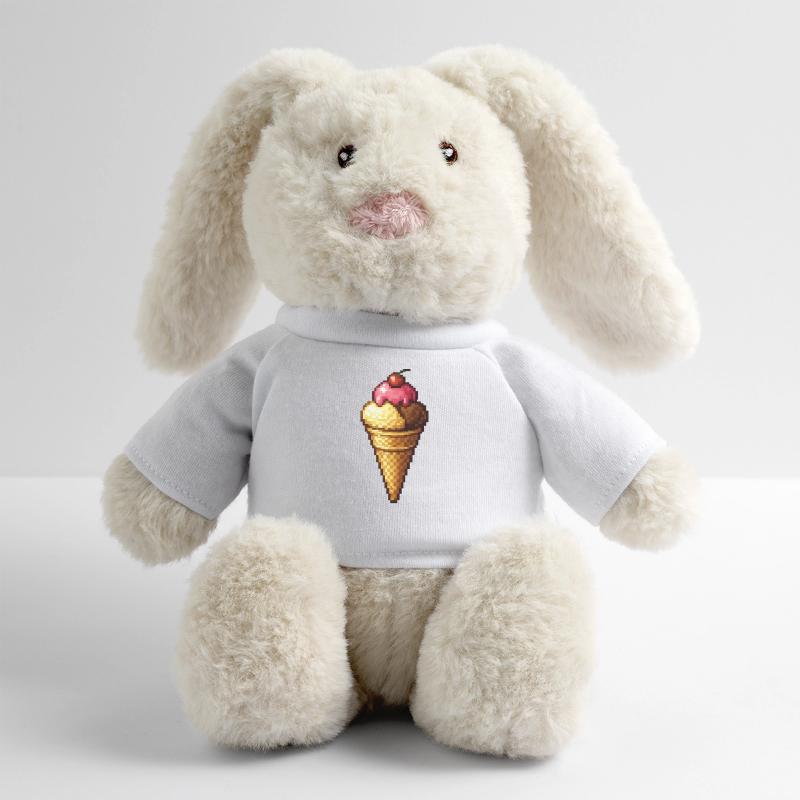 Retro Pixel Eiscreme Cone MiniFeet® RecycelHase® Creme