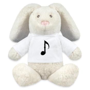 Musique Note Noir Note de musique - Lapin en peluche recyclé MiniFeet® Crème - blanc - Devant