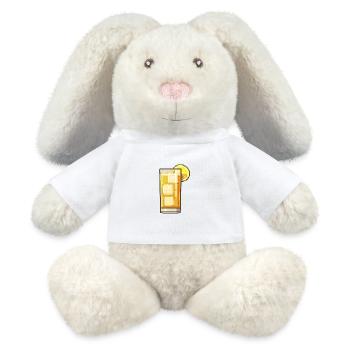 Verre à vin pixel vin rouge - Lapin en peluche recyclé MiniFeet® Crème - blanc - Devant