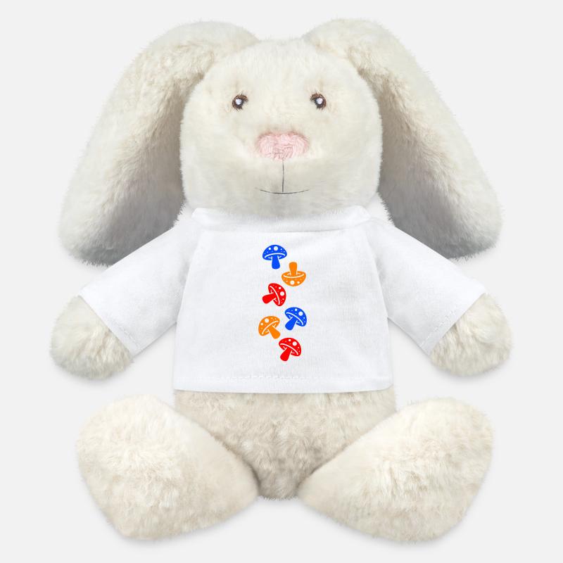 Pilze Bunt - MiniFeet® RecycelHase® Creme - Weiß