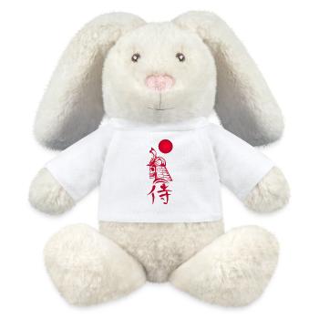 Phantom Samurai and Red Sun - MiniFeet® RecycelHase® Bunny Cream - white - Front