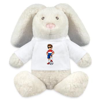 Soccer Boy Croatia Fan Croatian Flag - MiniFeet® RecycelHase® Bunny Cream - white - Front