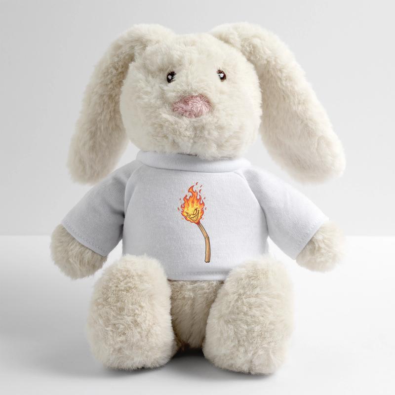 Lodernder Flammenkobold MiniFeet® RecycelHase® Creme