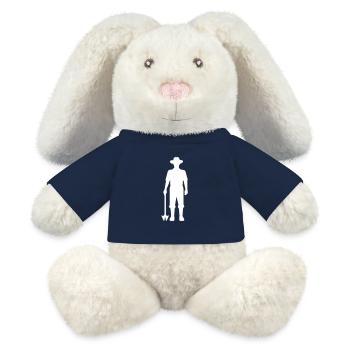 Bauer Silhouette Farmer - Lapin en peluche recyclé MiniFeet® Crème - bleu marine - Devant