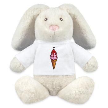 Kirsche Erdbeere Eiscreme - MiniFeet® RecycelHase® Bunny Cream - white - Front