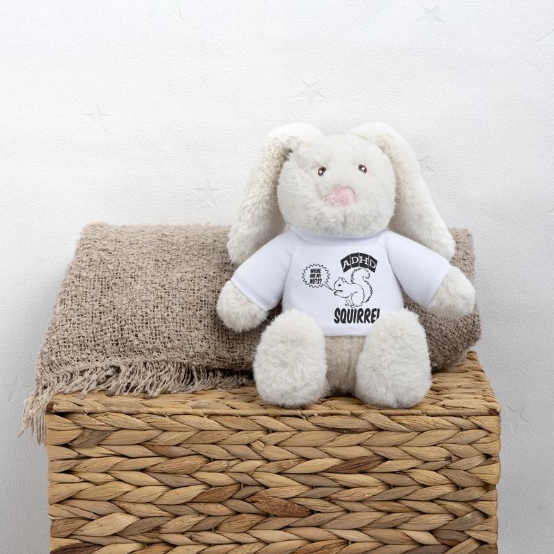ADHD Squirrel ADHS Spruch Geschenk MiniFeet® RecycelHase® Creme