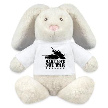 Faites l'amour pas la guerre 1Clr - Lapin en peluche recyclé MiniFeet® Crème - blanc - Devant
