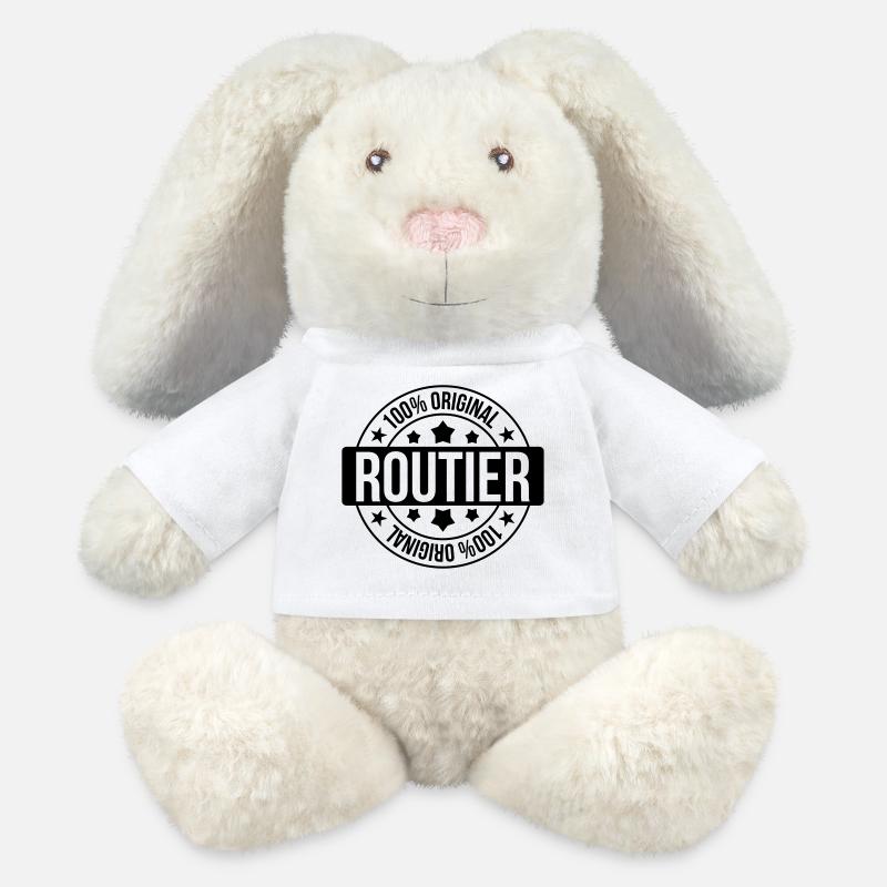 Routier - Lapin en peluche recyclé MiniFeet® Crème - blanc