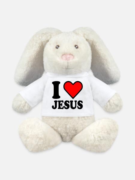 I love jesus - MiniFeet® RecycelHase® Creme - Weiß