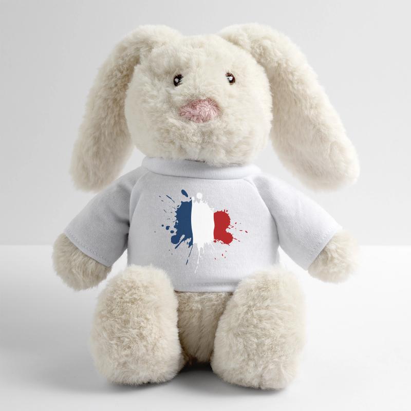 Frankreich Flagge Fleckendesign MiniFeet® RecycelHase® Creme