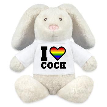 I love cock - MiniFeet® RecycelHase® Creme - Weiß - Vorne