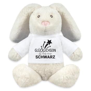 Positive Glücklichsein ist das neue Schwarz - MiniFeet® RecycelHase® Creme - Weiß - Vorne