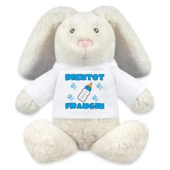 BIENTOT FRANGIN - Lapin en peluche recyclé MiniFeet® Crème - blanc - Devant