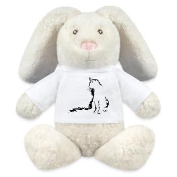 Maine Coon Cat - MiniFeet® RecycelHase® Bunny Cream - white - Front
