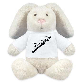 Musique de flûte - Lapin en peluche recyclé MiniFeet® Crème - blanc - Devant
